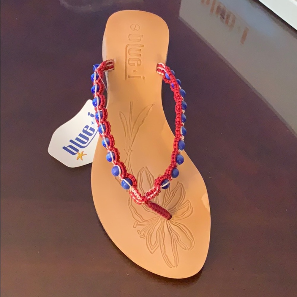 Wooden wedge thong sandal